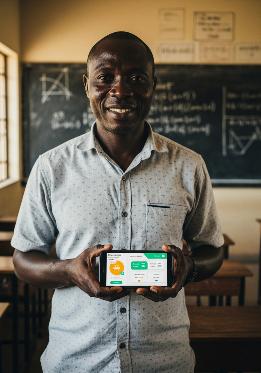 Mr. Mensah, Teacher, Cape Coast, saving with SelfSusu
