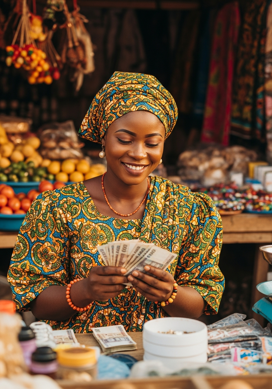 Akosua, Trader, Accra, saving with SelfSusu